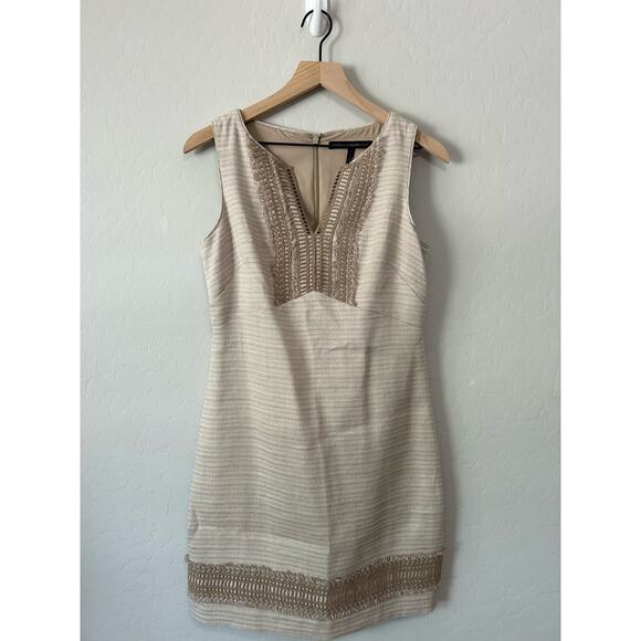 White House Black Market Beige Asymmetrical Dress - Picture 1 of 15
